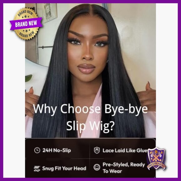 16in Human Hair Wig Glueless HD Lace Front Pre Cut Yaki Straight main image 6